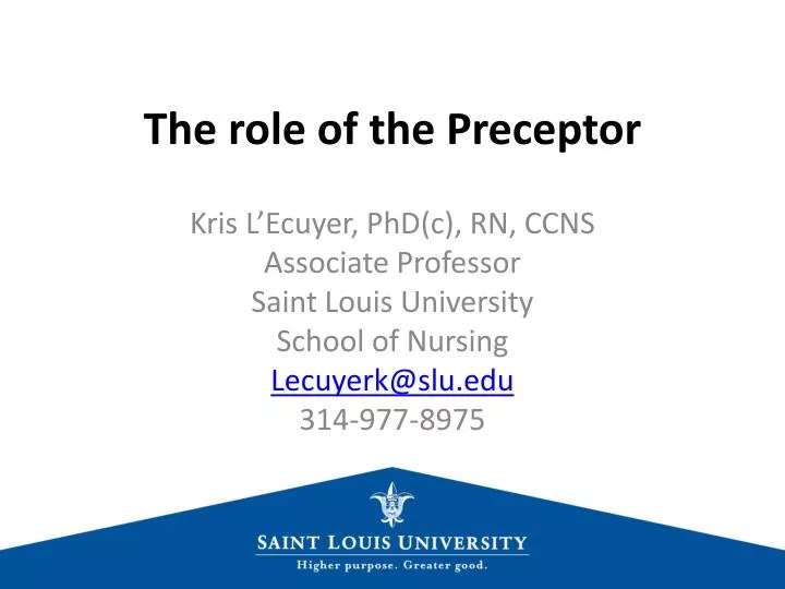 the role of the preceptor