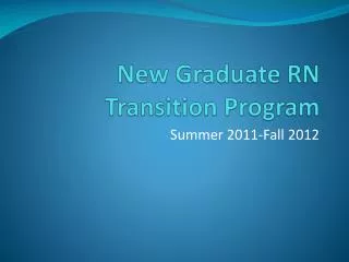 New Graduate RN Transition Program