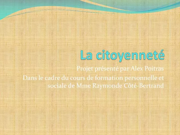 la citoyennet