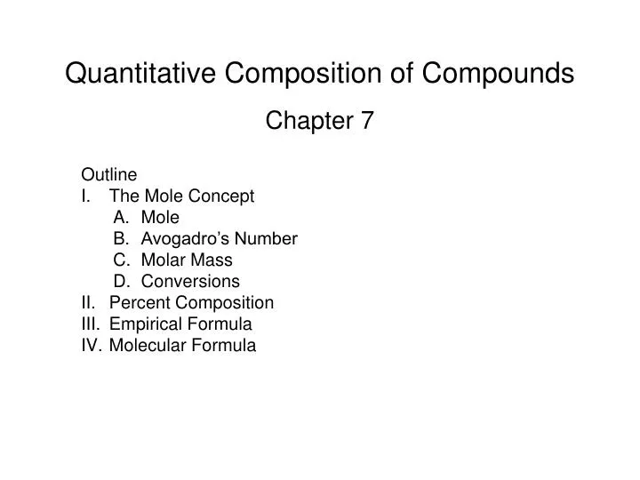 quantitative composition of compounds