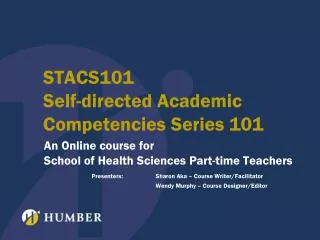 STACS101 Self-directed Academic Competencies Series 101