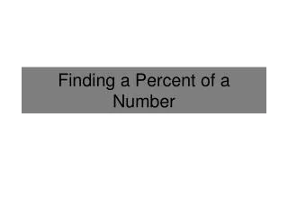 finding a percent of a number