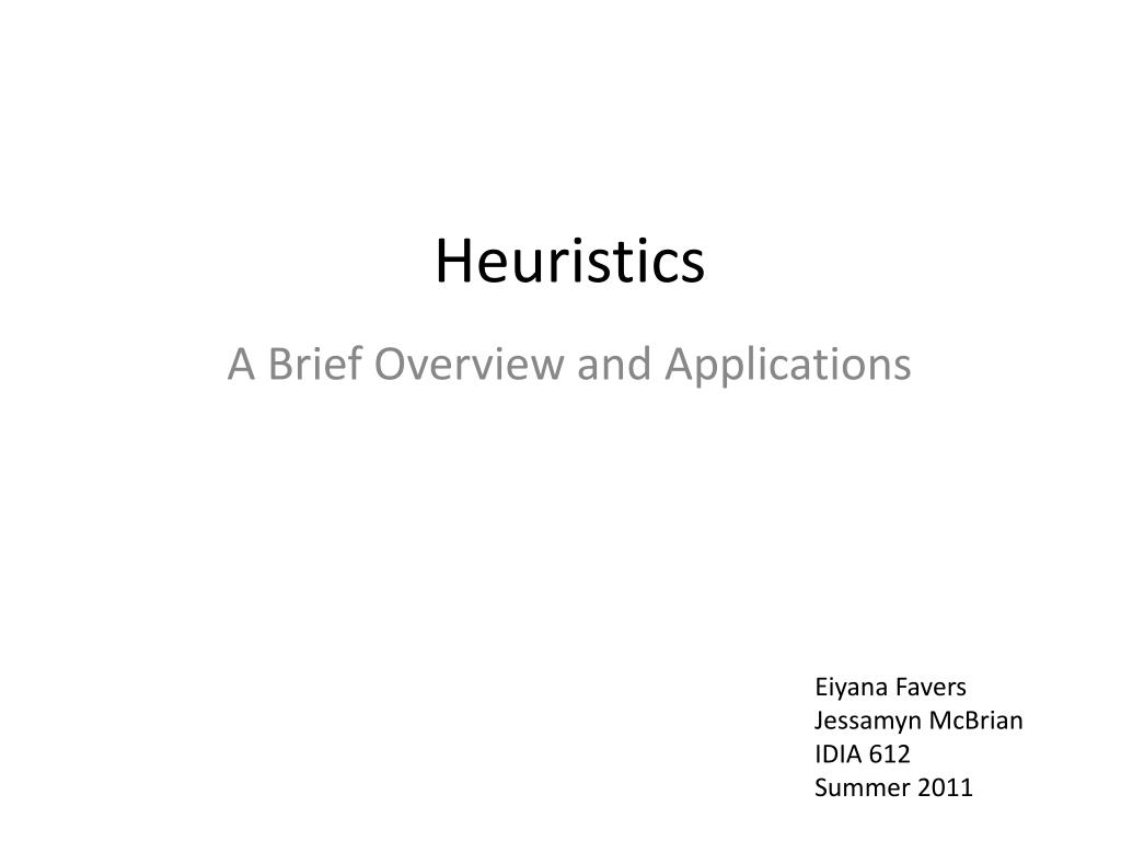 PPT - Heuristics PowerPoint Presentation, free download - ID:1910265