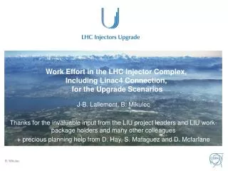 Work Effort in the LHC Injector Complex, Including Linac4 Connection, for the Upgrade Scenarios