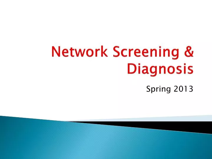 network screening diagnosis