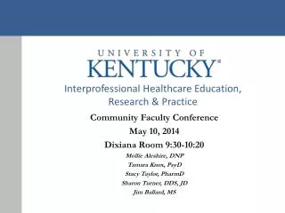 Interprofessional Healthcare Education, Research &amp; Practice