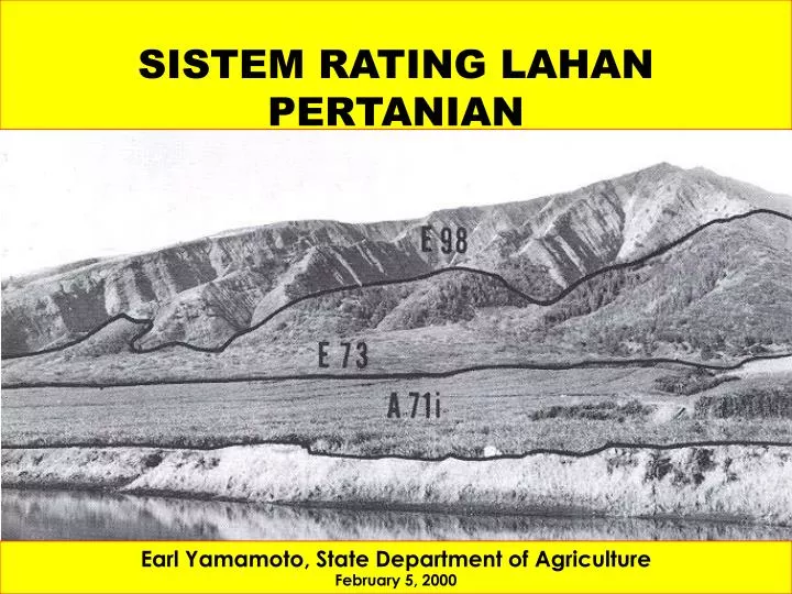 sistem rating lahan pertanian