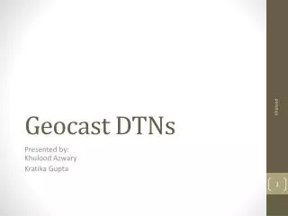 Geocast DTNs