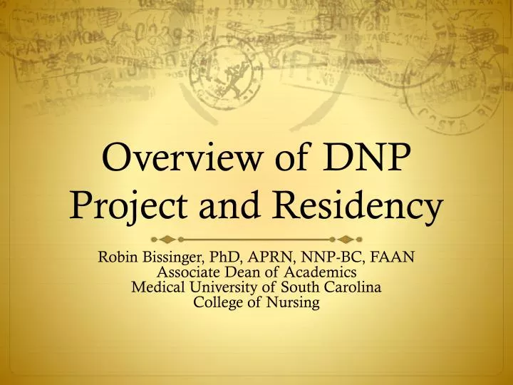 overview of dnp project and residency