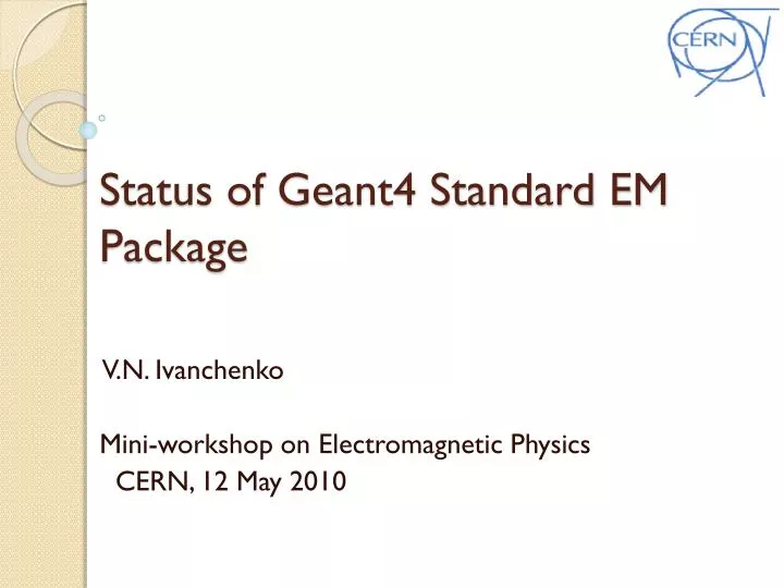 status of geant4 standard em package