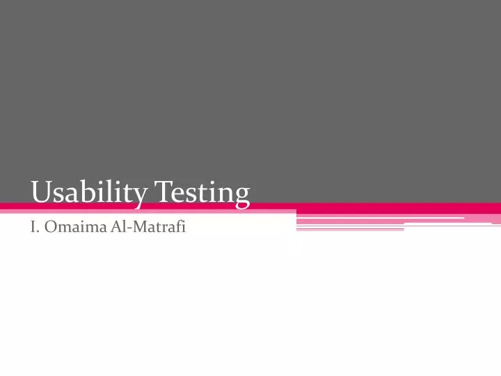 usability testing