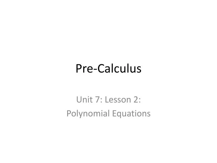 pre calculus