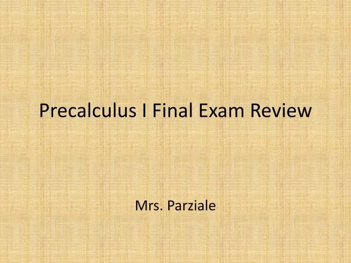 precalculus i final exam review