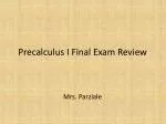 Precalculus I Final Exam Review - slide 1