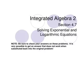 Integrated Algebra 2