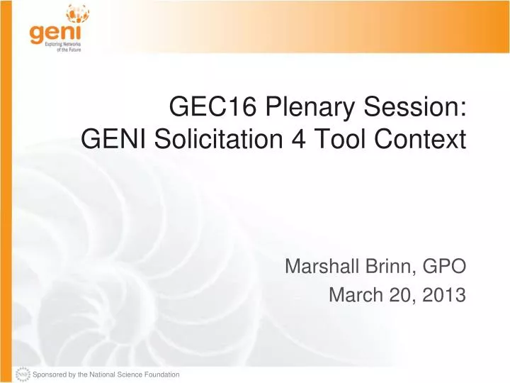 gec16 plenary session geni solicitation 4 tool context