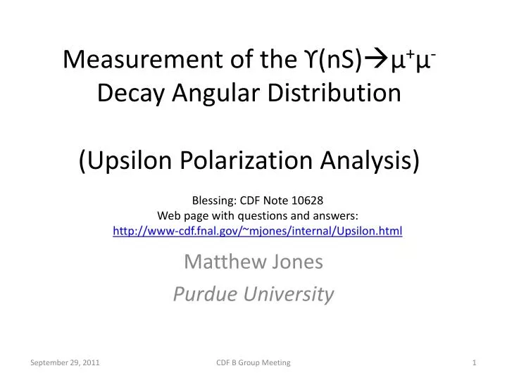 measurement of the ns decay angular distribution upsilon polarization analysis