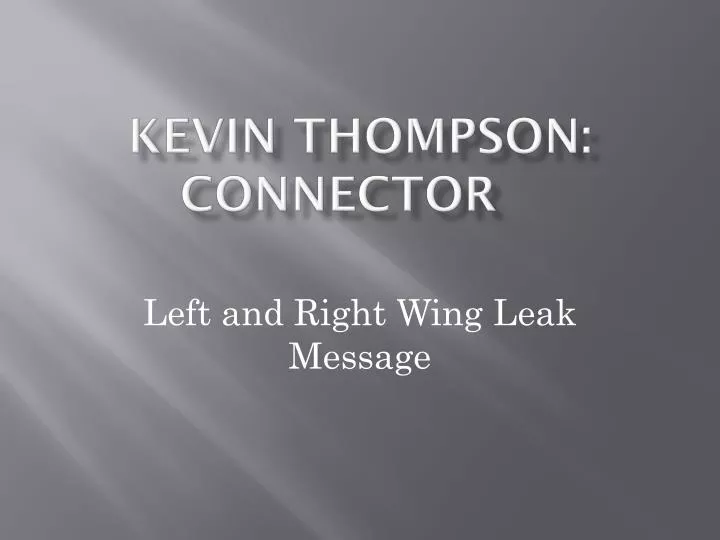 kevin thompson connector