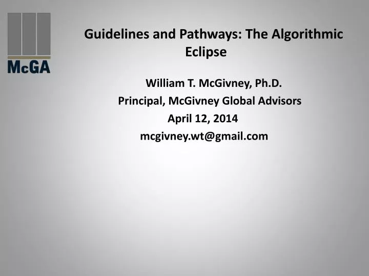 guidelines and pathways the algorithmic eclipse