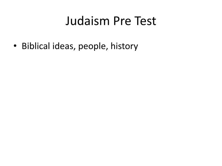 judaism pre test