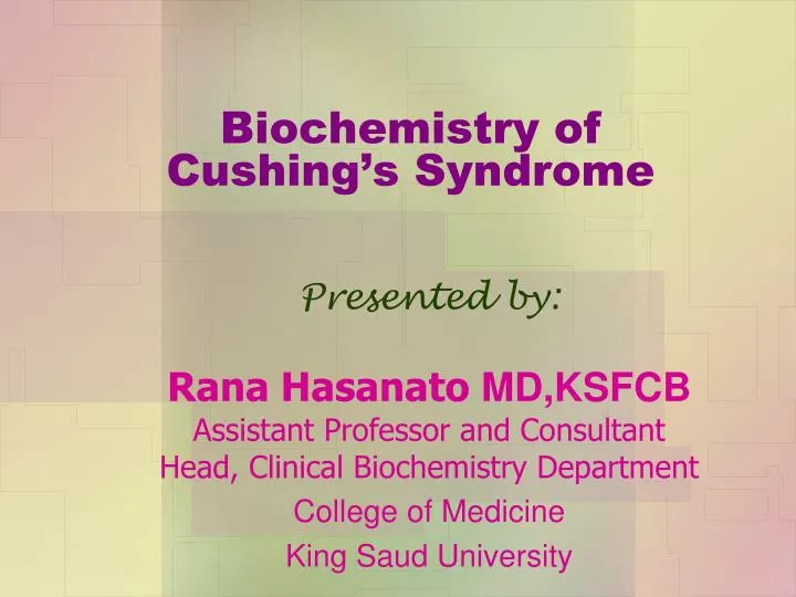 biochemistry of cushing s syndrome