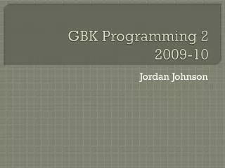 GBK Programming 2 2009-10
