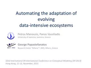 Automating the adaptation of evolving data-intensive ecosystems