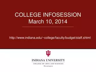 COLLEGE INFOSESSION March 10, 2014