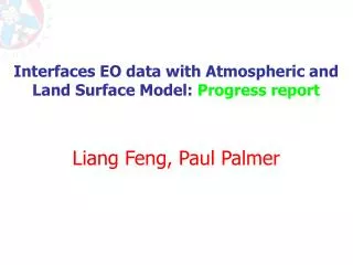 Interfaces EO data with Atmospheric and Land Surface Model: Progress report