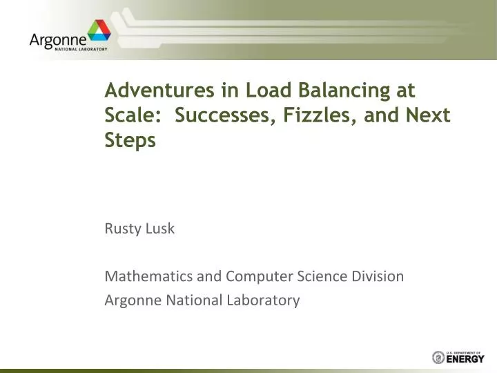 adventures in load balancing at scale successes fizzles and next steps