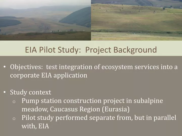 eia pilot study project background