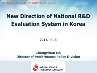 New Direction of National R&amp;D Evaluation System in Korea