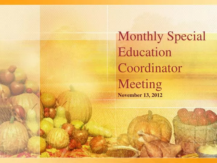 monthly special education coordinator meeting
