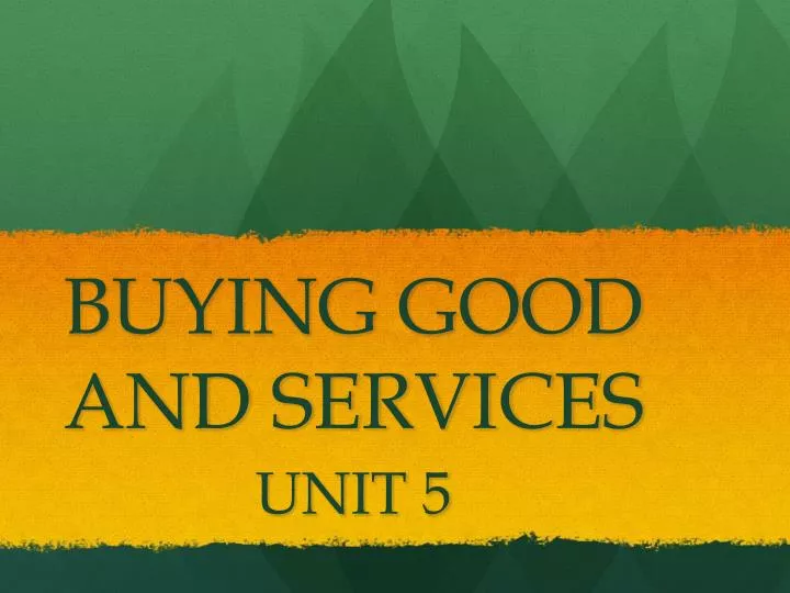 buying good and services