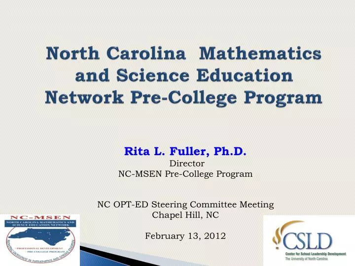 north carolina mathematics and science education network pre college program
