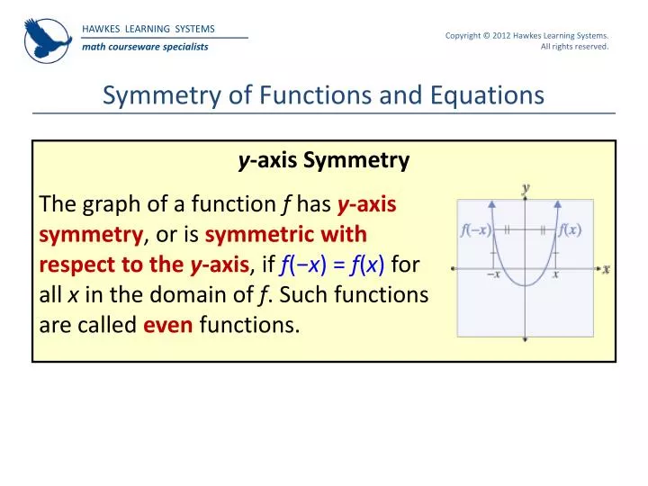 symmetry of functions and equations