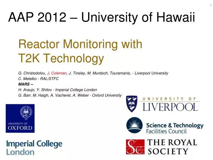 reactor monitoring with t2k technology