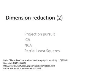 Dimension reduction (2)
