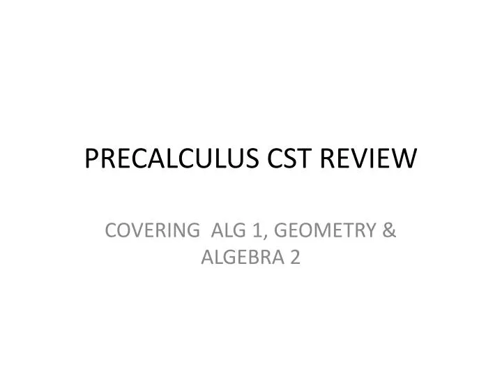 precalculus cst review