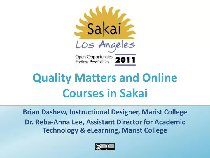 quality matters and online courses in sakai