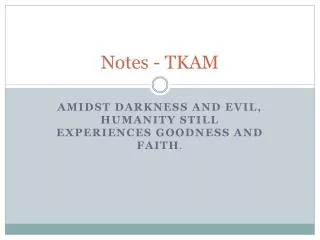 Notes - TKAM