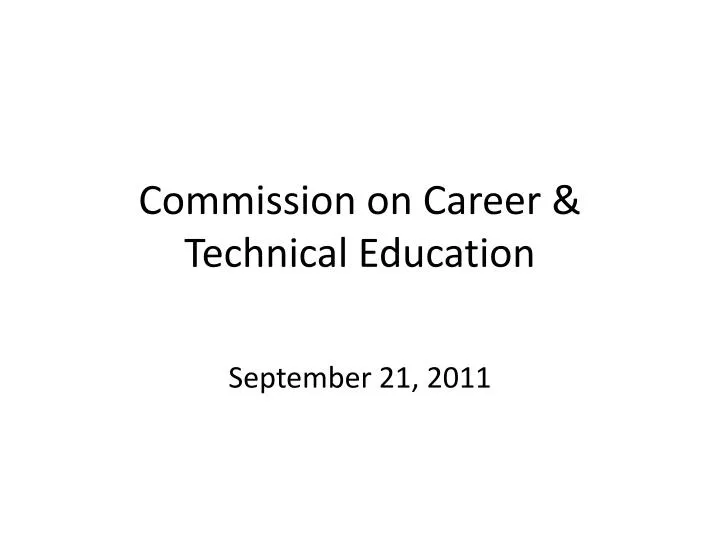 commission on career technical education