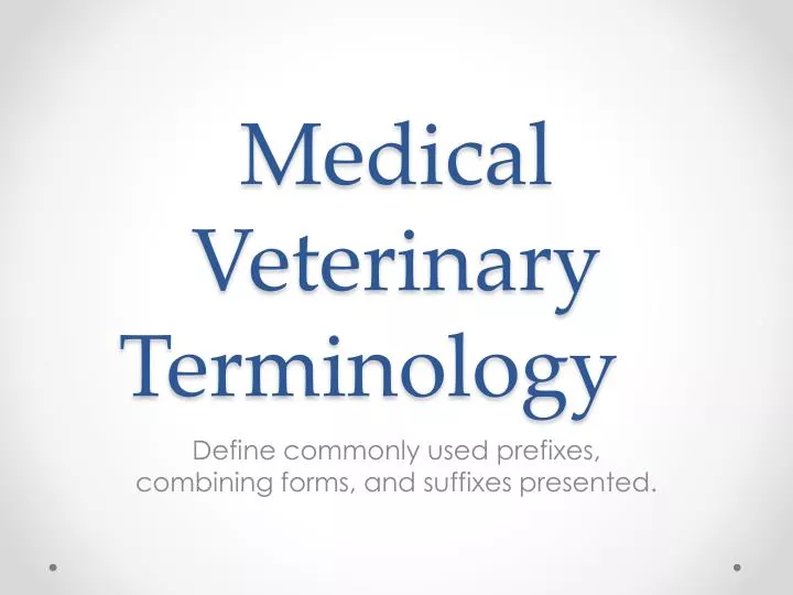 medical veterinary terminology