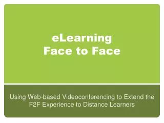 eLearning Face to Face