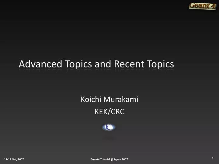 advanced topics and recent topics
