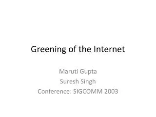 Greening of the Internet