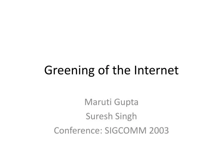 greening of the internet