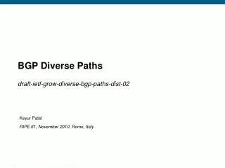 BGP Diverse Paths