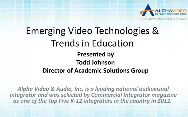 emerging video technologies trends in education
