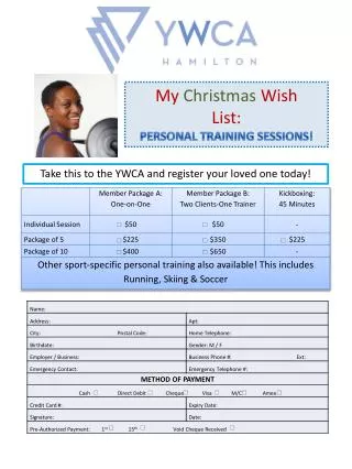 My Christmas Wish List: PERSONAL TRAINING SESSIONS!